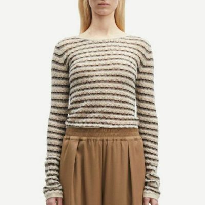 Naisten Vaatteet Samsoe&Samsoe  | Samsoe&Samsoe – Marie Crew Neck Neule, Major Brown Str